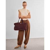Katie Loxton Faux Suede Top Handle Shoulder Tote Bag Cherry Red