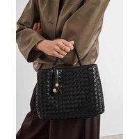 Katie Loxton Faux Leather Woven Top Handle Grab Bag Black