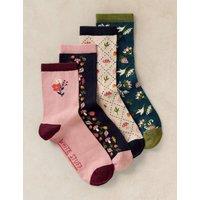 White Stuff 4 Pack Cotton Rich Autumn Fruit Socks Navy Mix