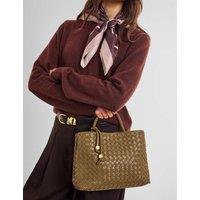 Katie Loxton Faux Leather Woven Top Handle Grab Bag Olive