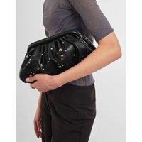 Katie Loxton Faux Leather Studded Clutch Bag Black Mix