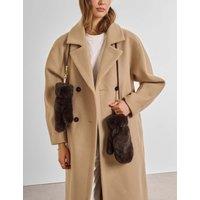Katie Loxton Faux Fur Mittens Chocolate