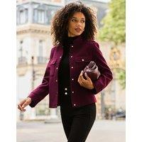SOSANDAR Teddy Coat Burgundy