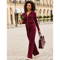 SOSANDAR Pintuck Wide Leg Trousers Burgundy