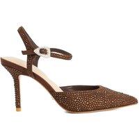 Dune London Embellished Stiletto Heel Pointed Court Shoes Brown