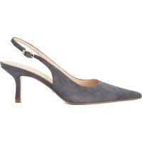 Dune London Leather Kitten Heel Court Shoes Grey