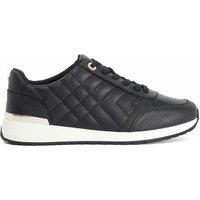 Dune London Suede Lace Up Quilted Trainers Black