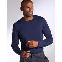 David Gandy Wellwear Cotton Blend Long Sleeve Top Navy