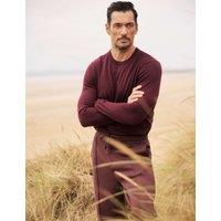 David Gandy Wellwear Pure Merino Wool Crew Neck Jumper Plum