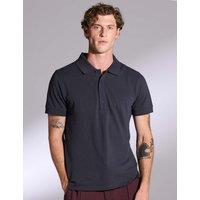 David Gandy Wellwear Pure Cotton Textured Polo Shirt Dark Grey