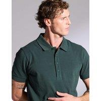 David Gandy Wellwear Pure Cotton Textured Polo Shirt Dark Green