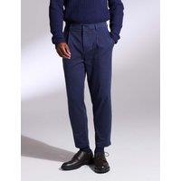 David Gandy Wellwear Pure Cotton Relaxed Fit Tapered Pants Navy