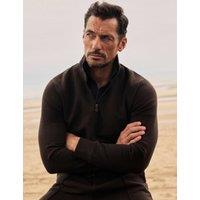 David Gandy Wellwear Cotton Rich Funnel Neck Jumper Chocolate