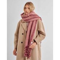 Katie Loxton Brushed Striped Tassel Scarf Pink Mix