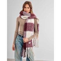 Katie Loxton Brushed Checked Tassel Scarf White Mix