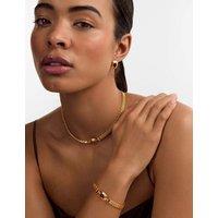 Katie Loxton Gold Plated Tiger's Eye Pendant Necklace Gold Mix