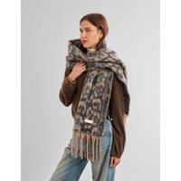 Katie Loxton Brushed Animal Print Tassel Scarf Brown Mix