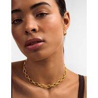 Katie Loxton Short Gold Coated Chunky Link Chain Necklace Gold