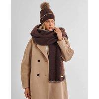 Katie Loxton Brushed Whipstitch Scarf Chocolate