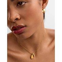 Katie Loxton April Birthstone Rock Crystal Chain Necklace Gold Mix