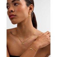 Katie Loxton Gold Plated T-Bar Necklace Gold