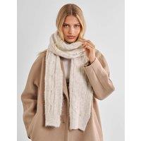 Katie Loxton Cable Knit Scarf with Wool Cream