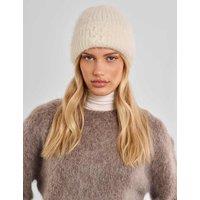 Katie Loxton Rib Logo Appliqu Beanie Hat Soft White