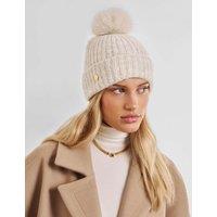Katie Loxton Knitted Sequin Beanie Hat with Wool Cream