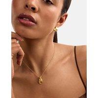 Katie Loxton August Birthstone Aventurine Chain Necklace Gold Mix