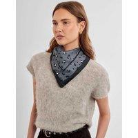 Katie Loxton Satin Leopard Print Multiway Scarf Blue/Black