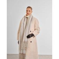 Katie Loxton Brushed Striped Tassel Scarf White Mix
