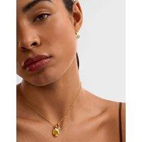 Katie Loxton March Birthstone Aqua Crystal Necklace Gold Mix