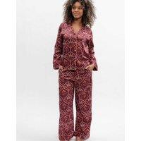 Cyberjammies Cotton Modal Geometric Wide Leg Pyjama Set Pink Mix