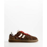 Coolway Goal Suede Animal Print Trainers Brown Mix