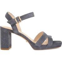 Dune London Suede Block Heel Open Toe Sandals Grey