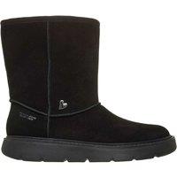 Skechers Keepsakes Cozy Leather Flatform Round Toe Winter Boots Black