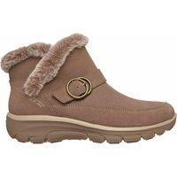 Skechers Easy Going Leather Flatform Round Toe Winter Boots Beige