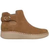 Skechers Wilshire Blvd Leather Chelsea Flatform Round Toe Boots Brown