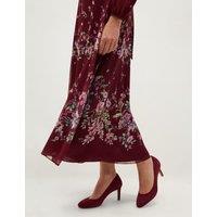 HOBBS Suede Kitten Heel Court Shoes Purple