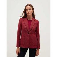 HOBBS Pure Wool Herringbone Short Jacket Pink Mix