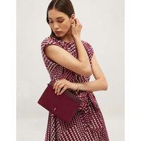 HOBBS Suede Wristlet Clutch Bag Purple