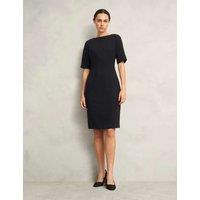 HOBBS Crepe Knee Length Tailored Shift Dress Black