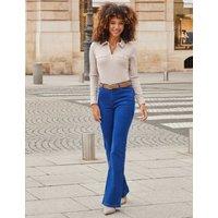 SOSANDAR Mid Rise Flared Jeans Bright Blue