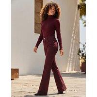 SOSANDAR High Waisted Flared Jeans Burgundy