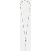 ACCESSORIZE 14ct Gold Plated Aventurine Pendant Lariat Green