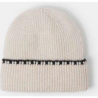 ACCESSORIZE Knitted Turn Up Beanie Hat Cream