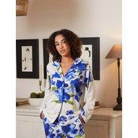 Cyberjammies Jersey Floral Pyjama Top Blue Mix