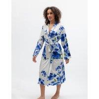 Cyberjammies Jersey Floral Tie Dressing Gown Blue Mix
