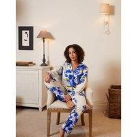 Cyberjammies Cotton Modal Jersey Floral Pyjama Bottoms Blue Mix