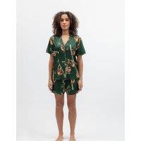 Cyberjammies Cotton Modal Sloth Print Shortie Set Dark Green